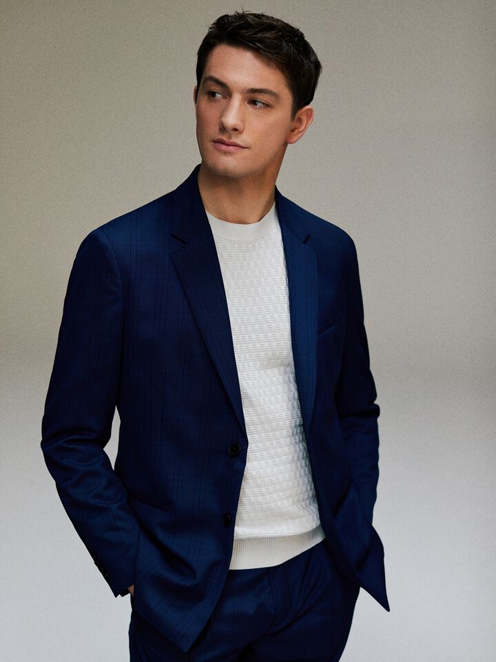 Single-breasted blazer - men's blazers - Dark Blue | Sisley image number 7